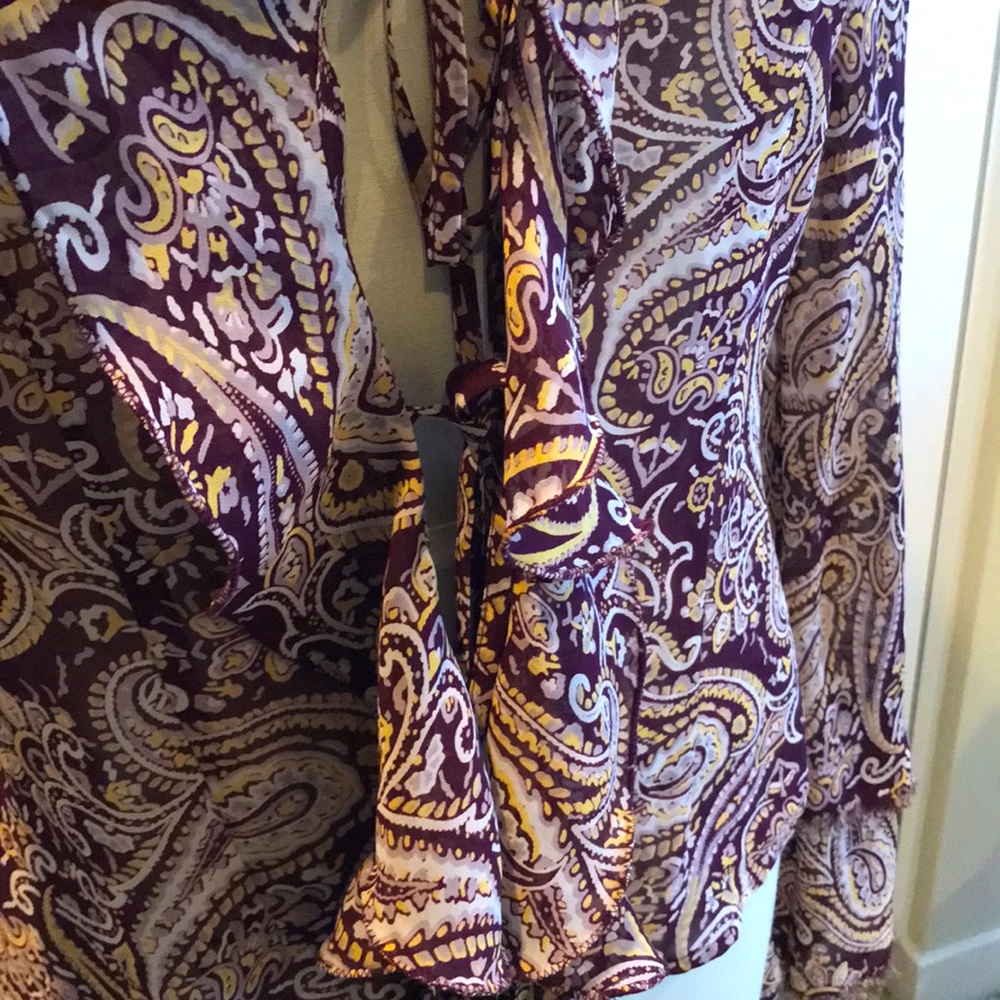 Lucky Brand sheer paisley blouse NWOT - Picture 2 of 10